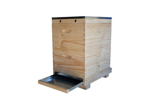 Flat-Pack Beehive with Mesh Bottom Board & Beetle Tray – 8 or 10 Frame