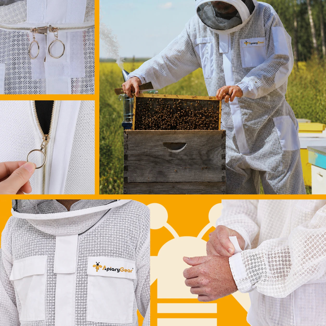 3 Layer Beekeeping Suit（with two hats and gloves）