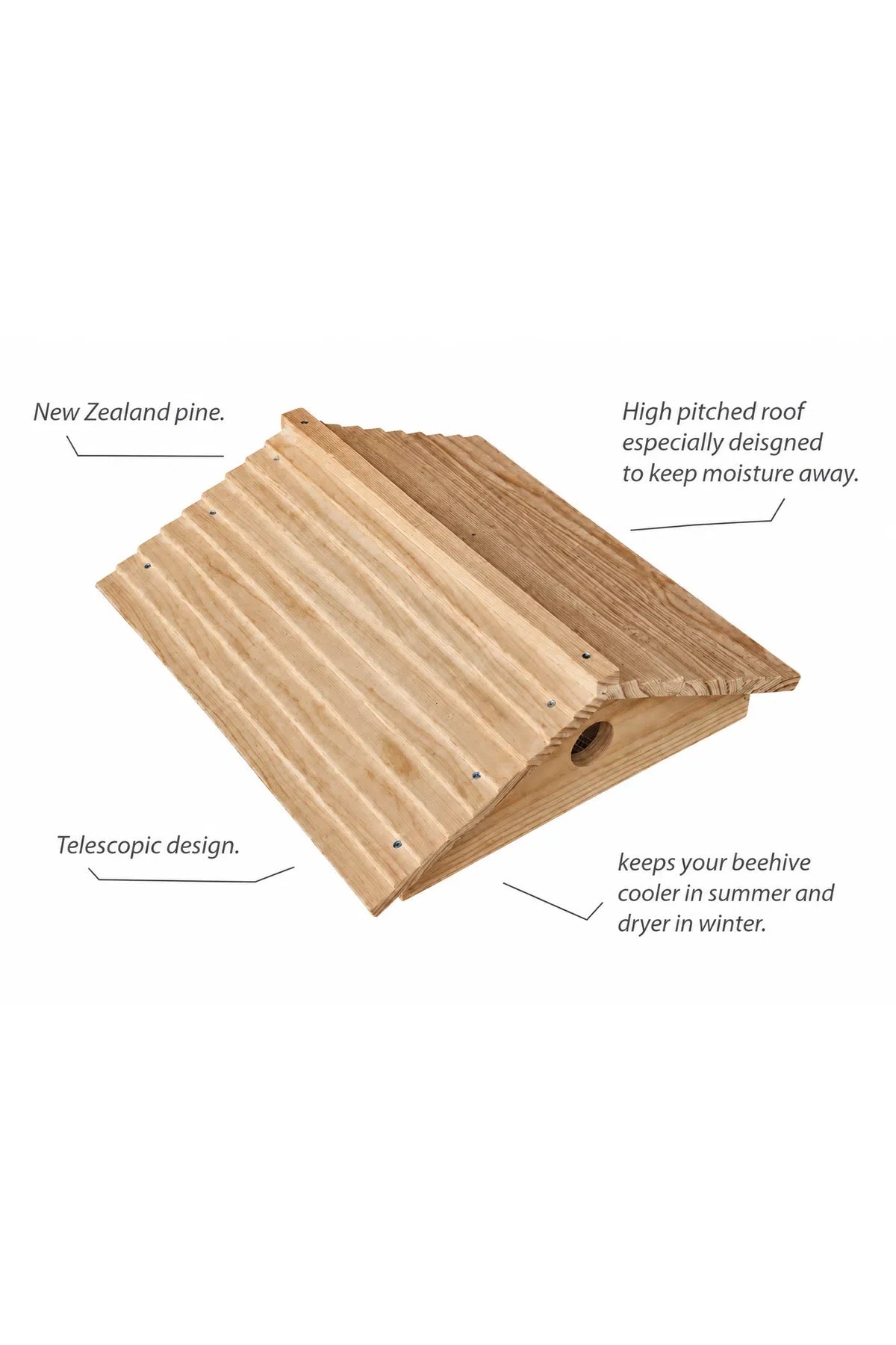Ventilated Gabled Beehive Roof – 8 & 10 Frame