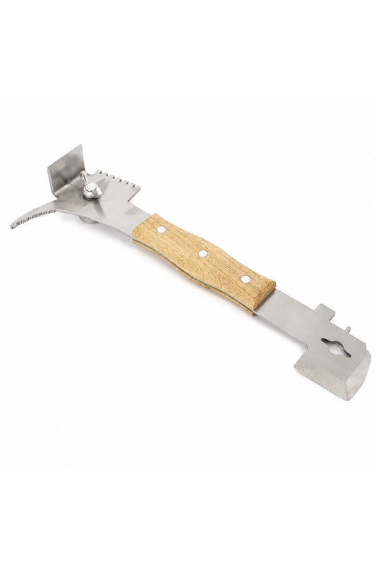 Multi-Function Beekeeping Hive Tool with Wooden Handle