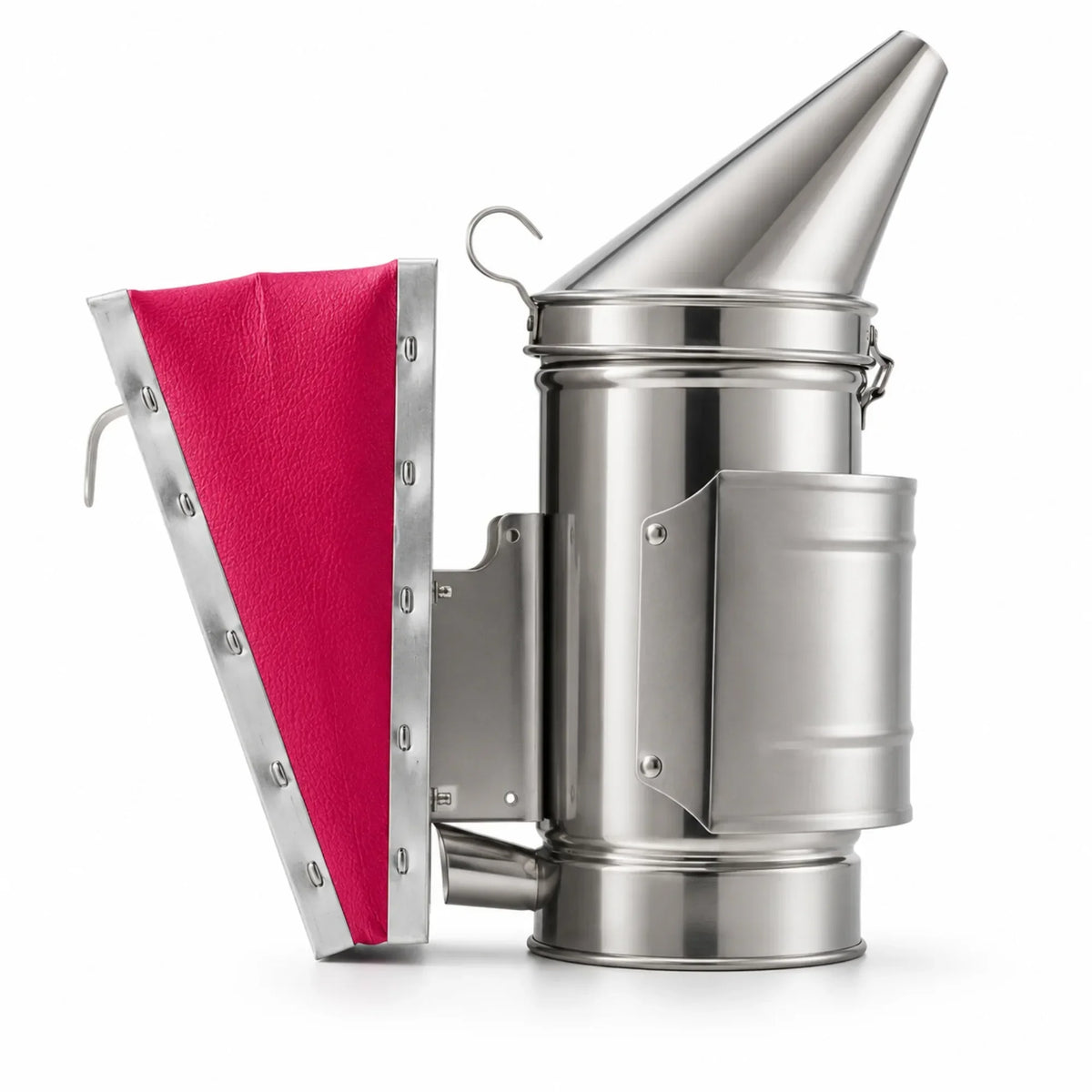 Pink Stainless Steel Beekeeping Smoker with Heat Shield