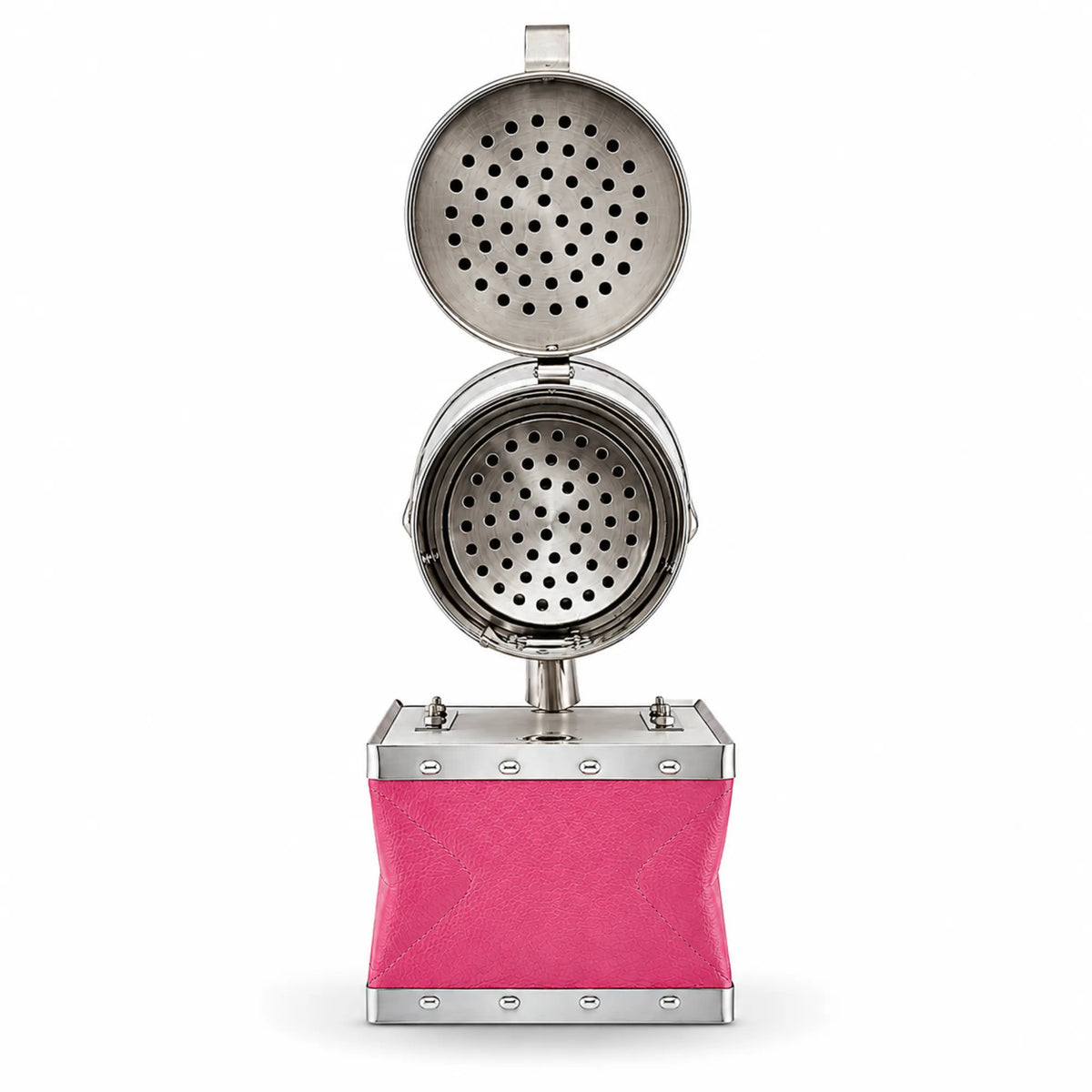 Pink Stainless Steel Beekeeping Smoker with Heat Shield