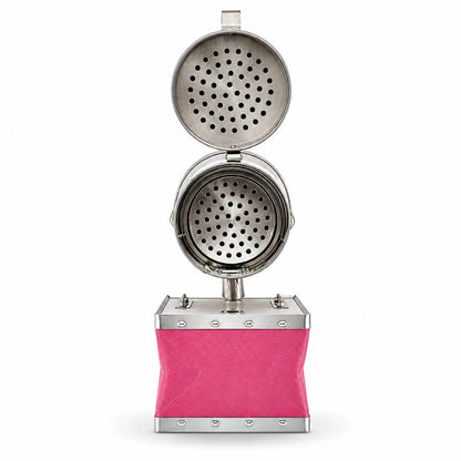 Pink Stainless Steel Beekeeping Smoker with Heat Shield