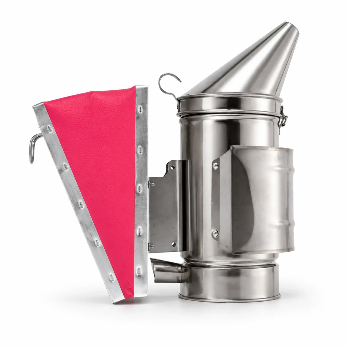 Pink Stainless Steel Beekeeping Smoker with Heat Shield