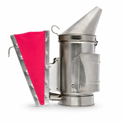 Pink Stainless Steel Beekeeping Smoker with Heat Shield