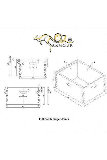 Pre-Drilled Full-Depth Beehive Box – Flat Pack, 8 & 10 Frame