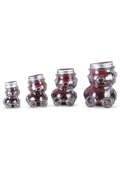 Teddy Bear Glass Honey Jar with Hat-Style Lid – Single Jar, 160 mL / 300 mL