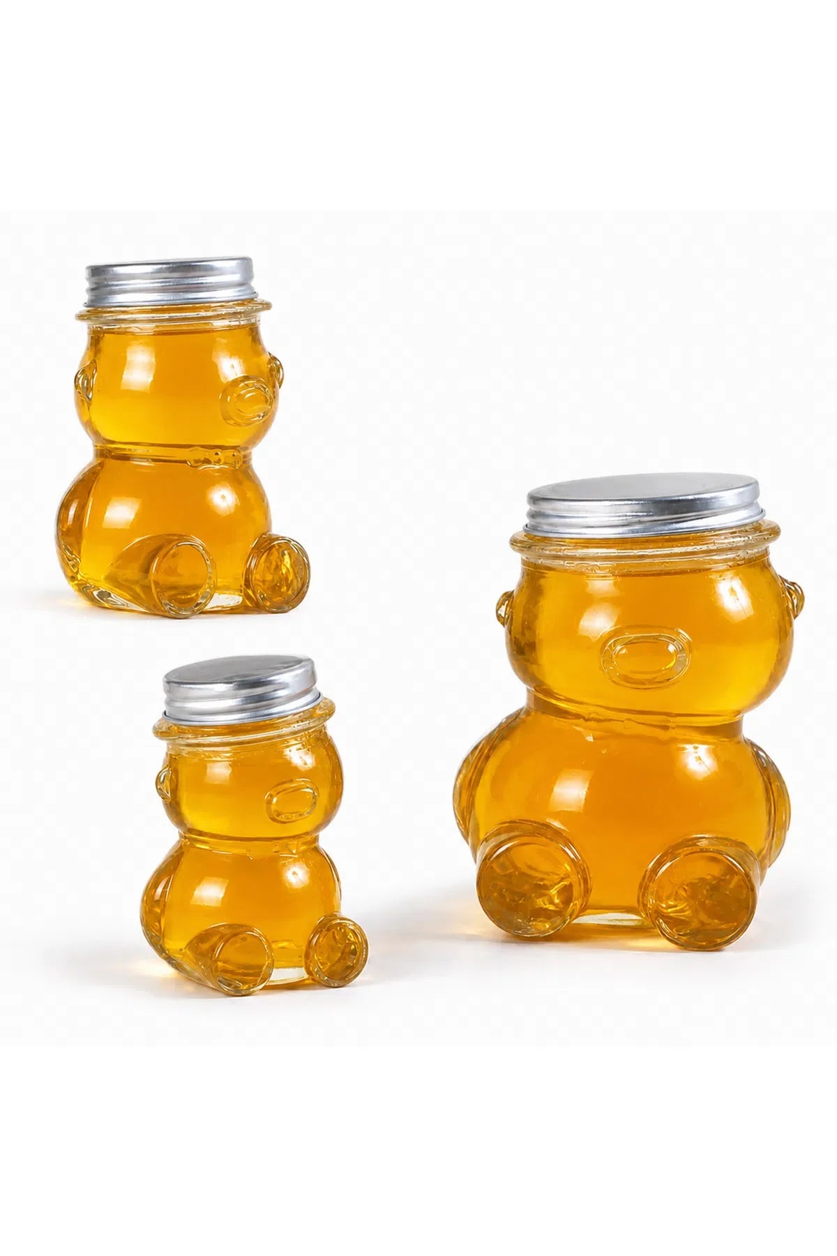 Teddy Bear Glass Honey Jar with Hat-Style Lid – Single Jar, 160 mL / 300 mL
